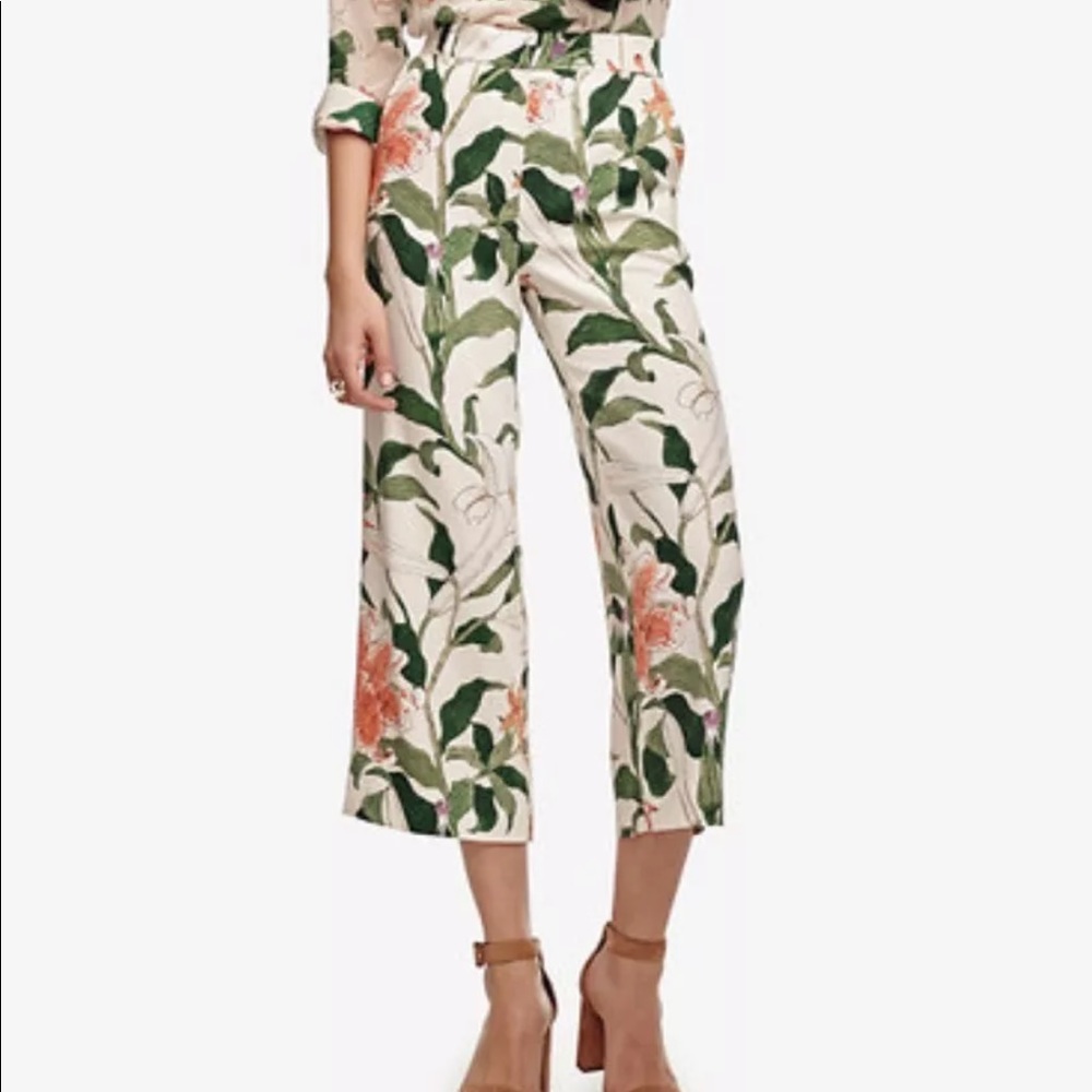 Ann Taylor Garden Drapey Pants Tropical Print 405693